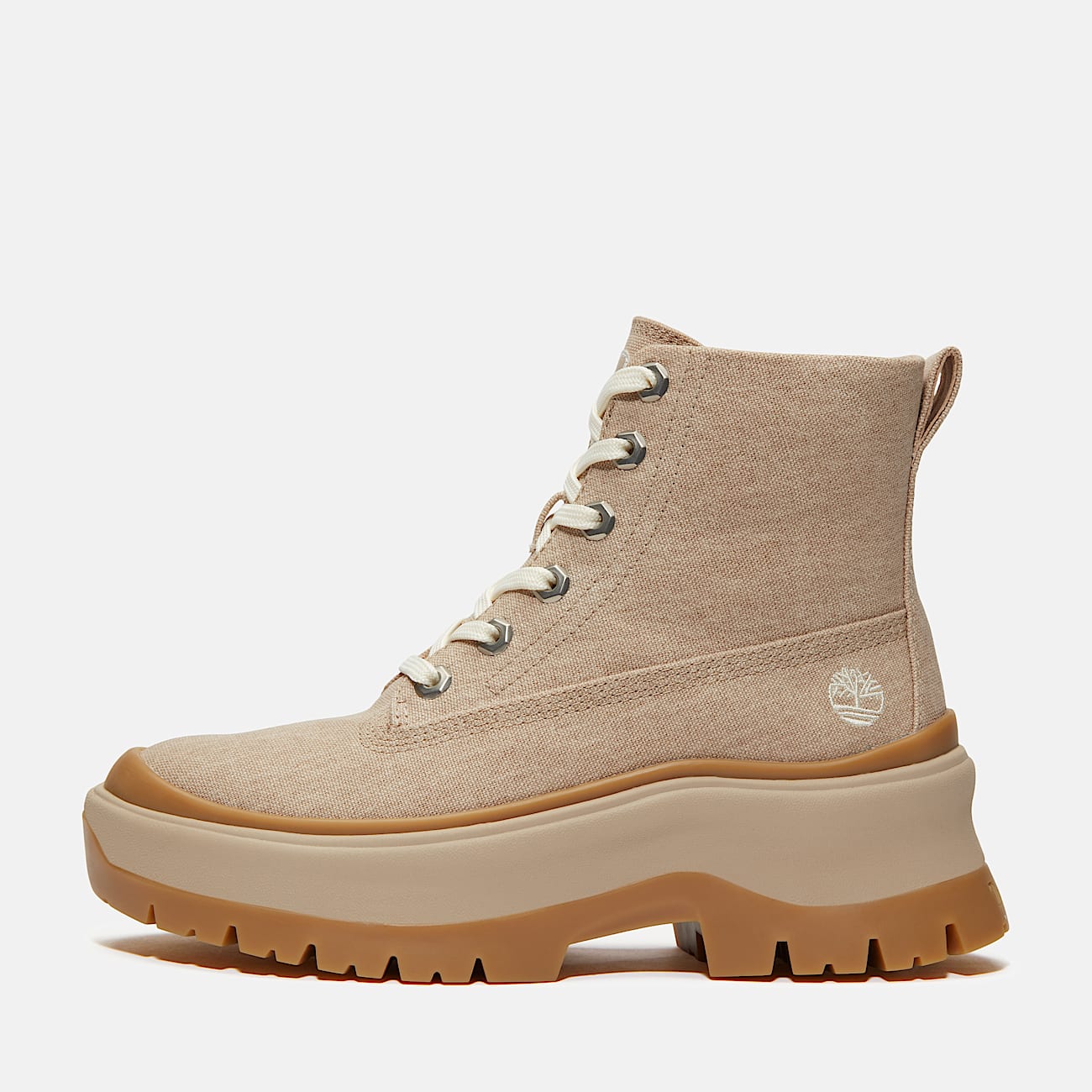 Roxie Lane Mid Lace-Up Boot for Women in Beige - 8