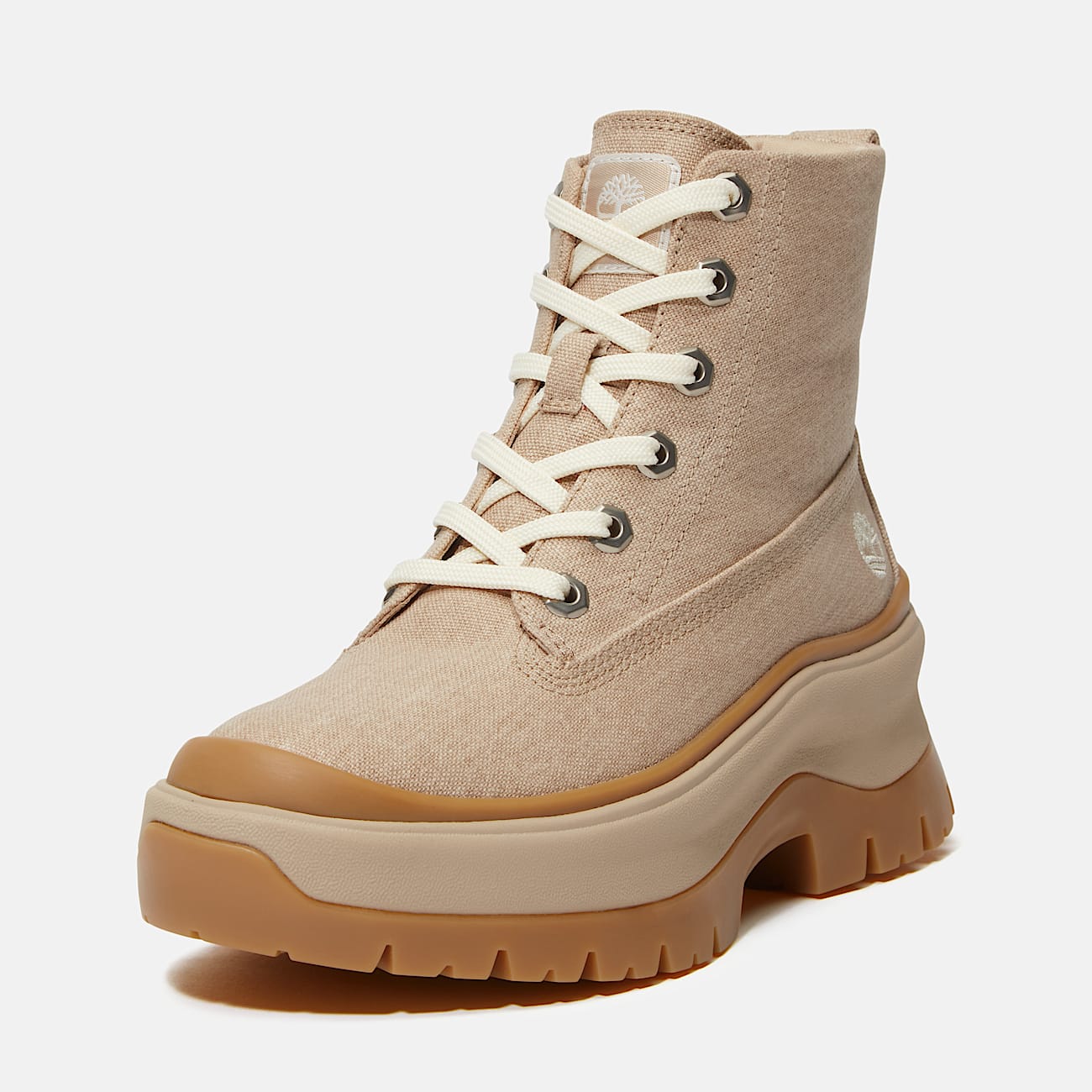 Roxie Lane Mid Lace-Up Boot for Women in Beige - 9
