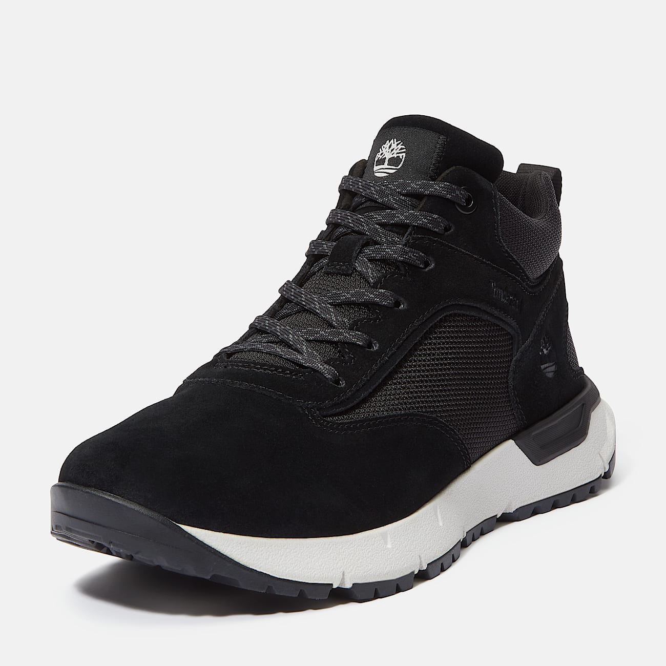 Voyager Park Mid Lace-Up Trainer for Men in Black/White