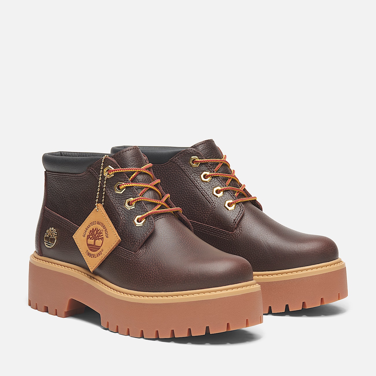Stone Street Espresso Platform Waterproof Chukka Boot for Women in Dark Brown/Black