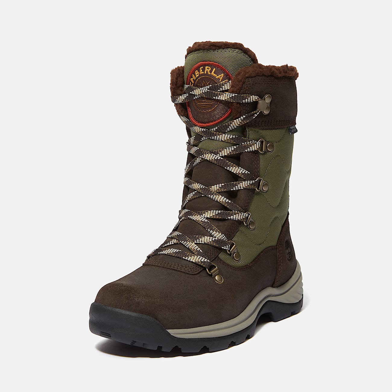 Wasserdichter Chocorua Tall Schneestiefel zum Schnüren für Damen in Dunkelbraun
