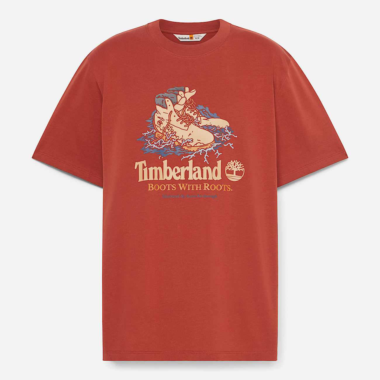 All Gender T-Shirt mit Boot-Grafik in Rot - 7