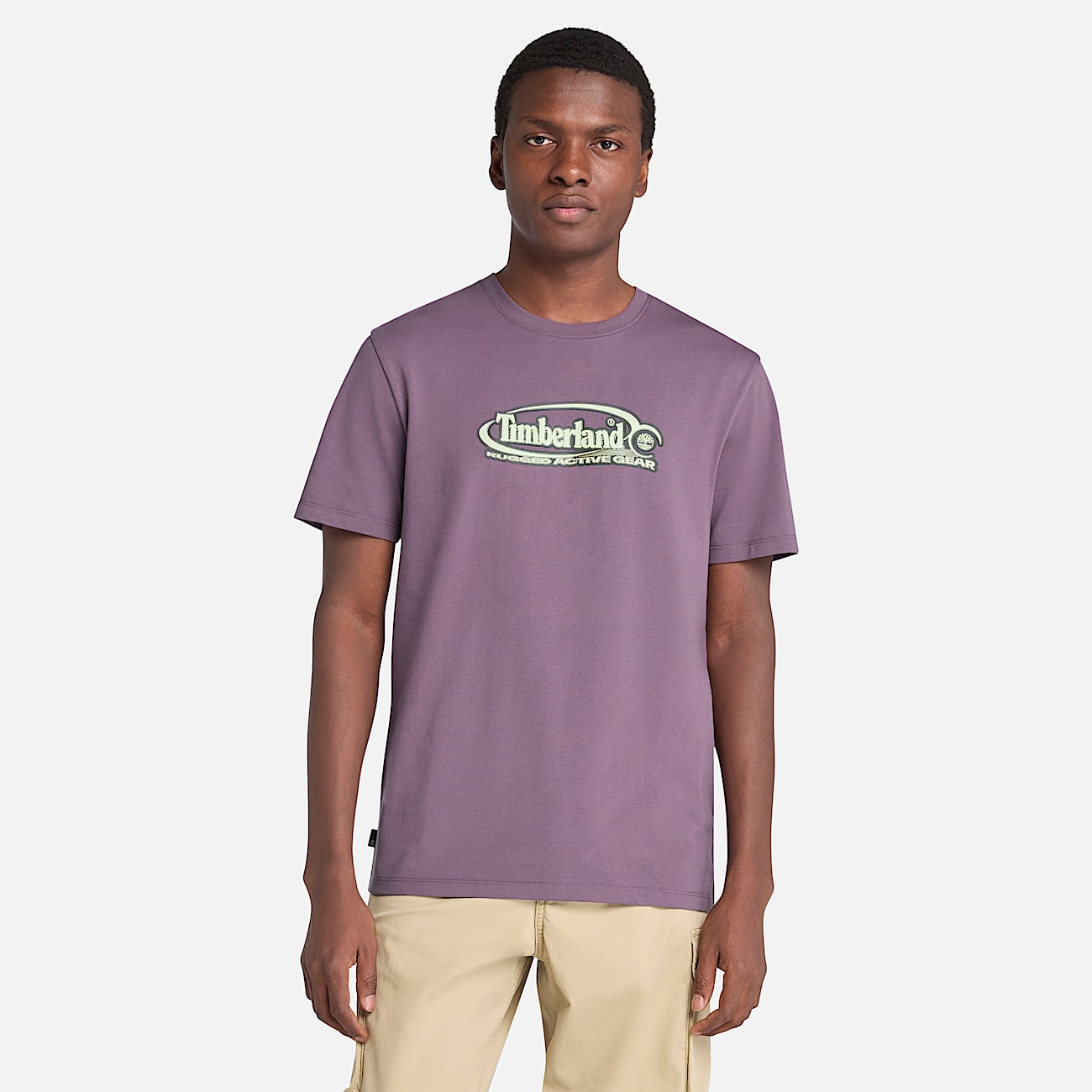 T-shirt con Logo Ovale Grande da Uomo in viola - 1