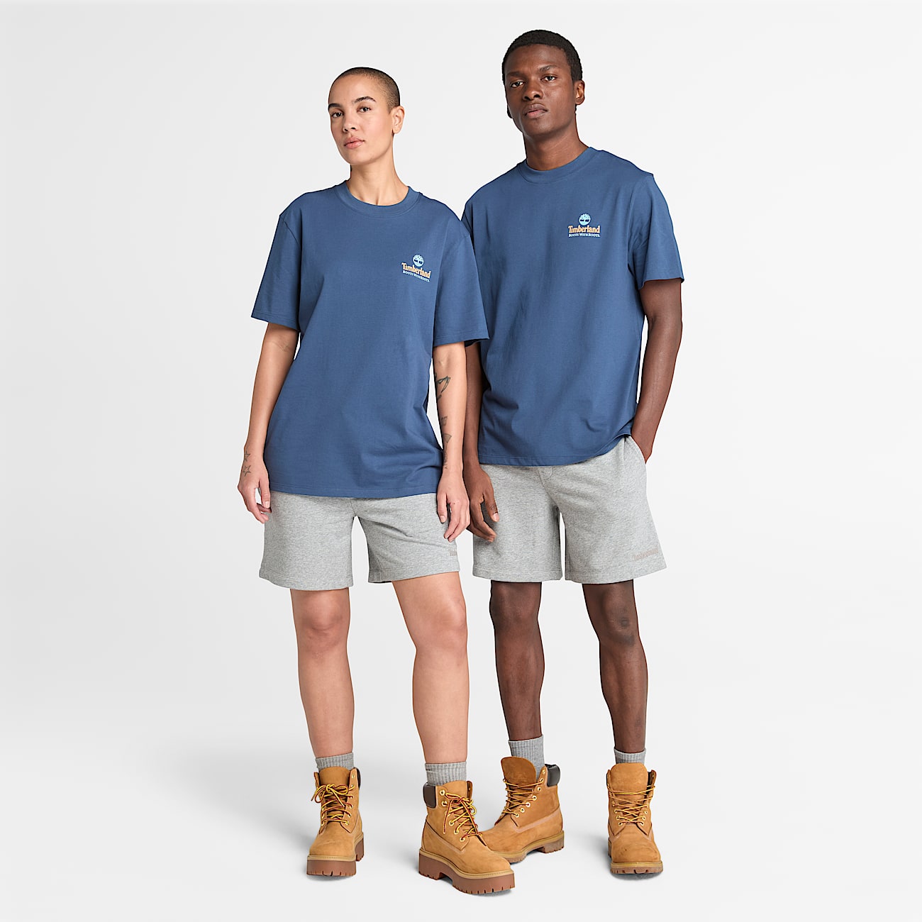 T-shirt unisexe à motif arbre dans le dos en bleu foncé