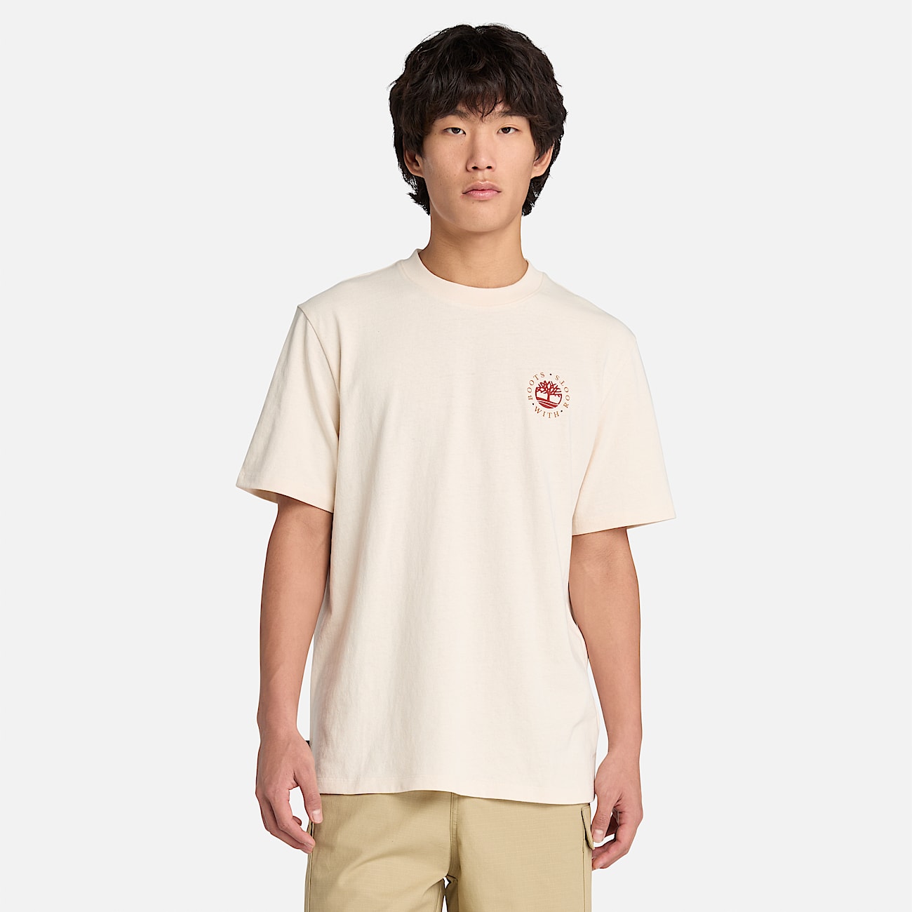 Washed Boot Lab Back Graphic T-Shirt for Men in Undyed