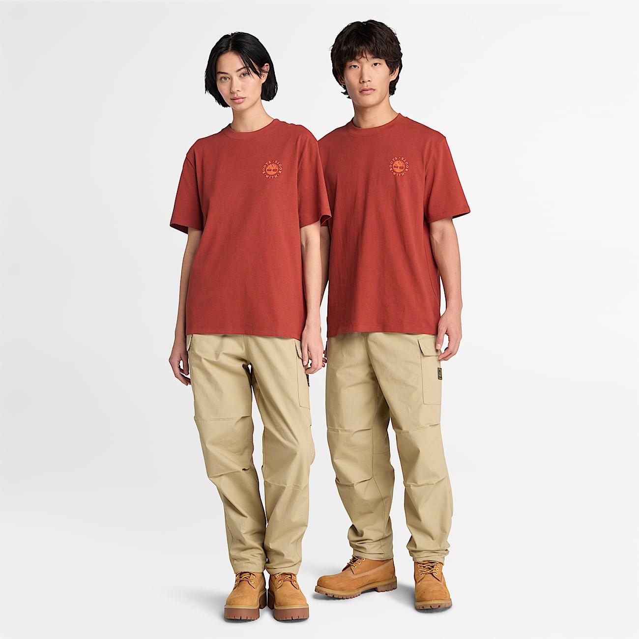 Washed Boot Lab Back Graphic T-Shirt for All Gender in Red - 2
