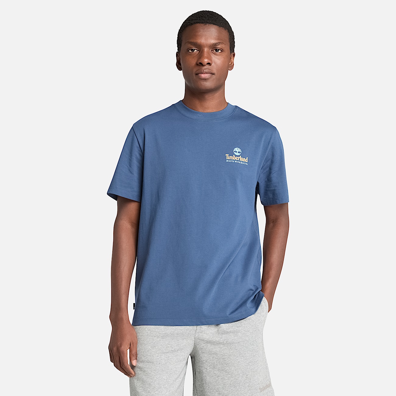 T-shirt unisexe à motif arbre dans le dos en bleu foncé