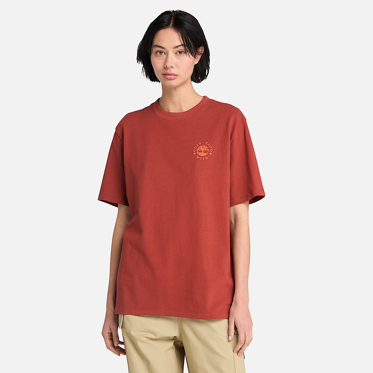Washed Boot Lab Back Graphic T-Shirt for All Gender in Red - 4