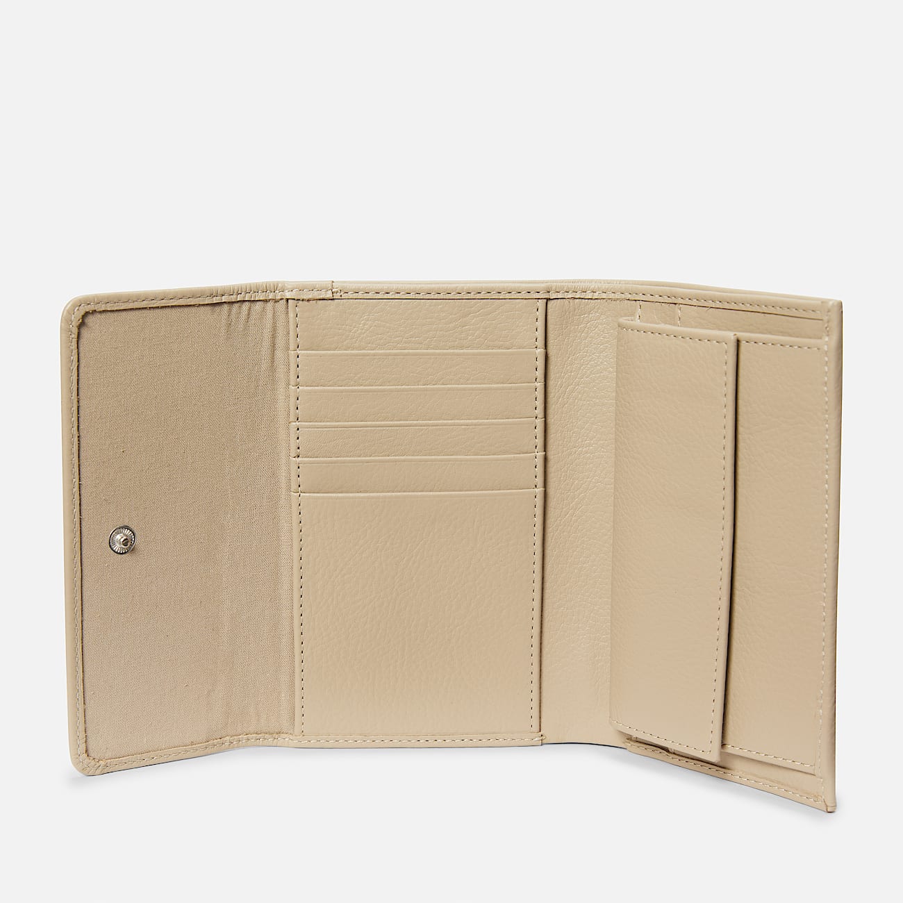  Lederbrieftasche mit Druckknopfüberschlag Beige - 2
