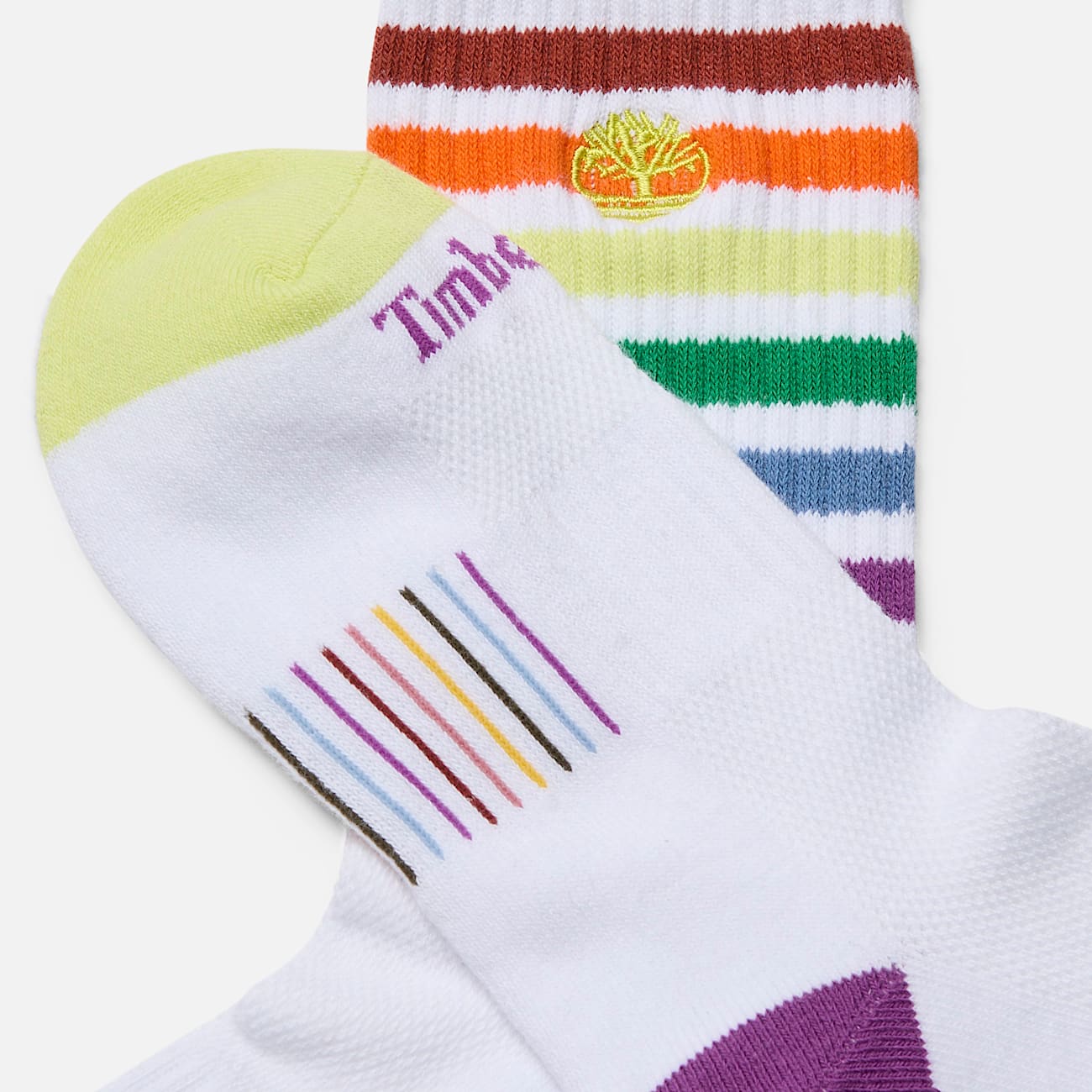 Low Crew Socken mit Streifendesign in Weiß - 2
