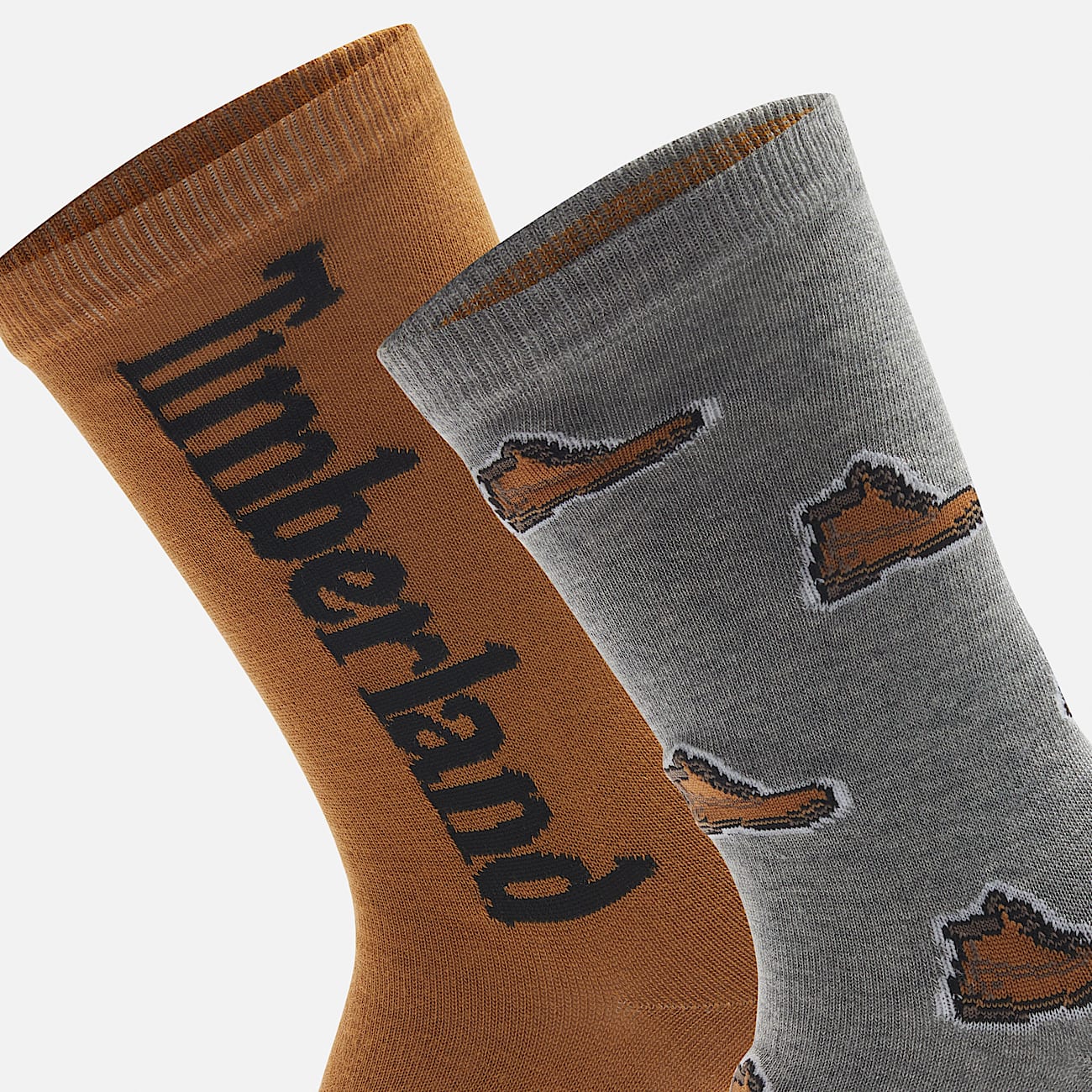 2 Pack Boot Print Crew Socks in Grey - 3