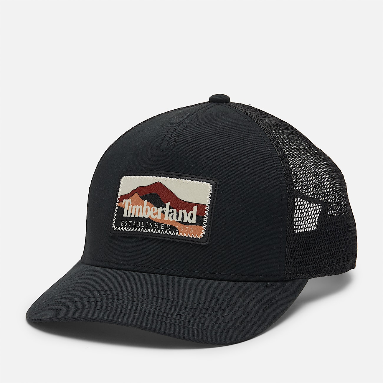 Mountain Patch Trucker Hat in Black - 1