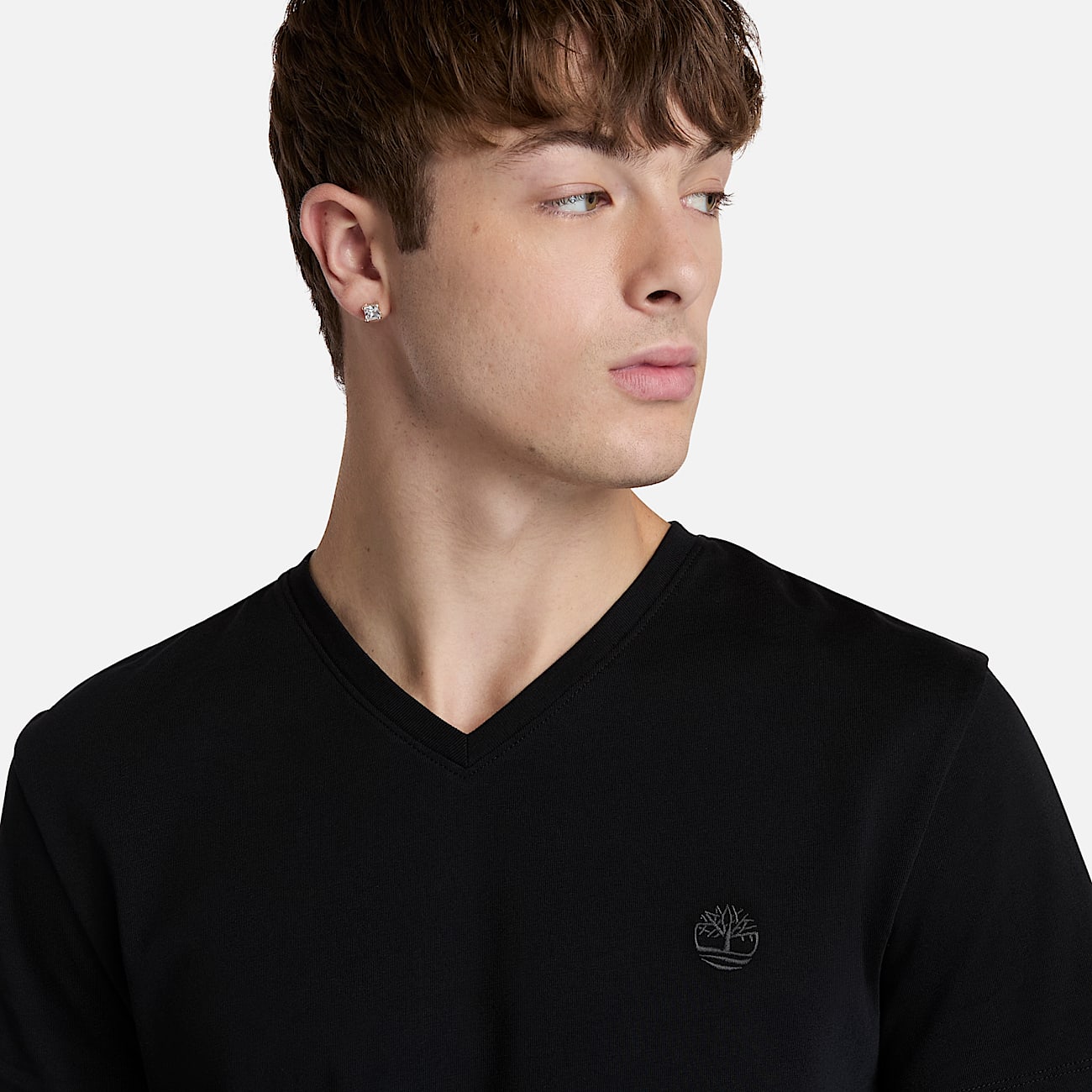 Dunstan River V Neck Short-Sleeve T-Shirt for Men in Black - 3