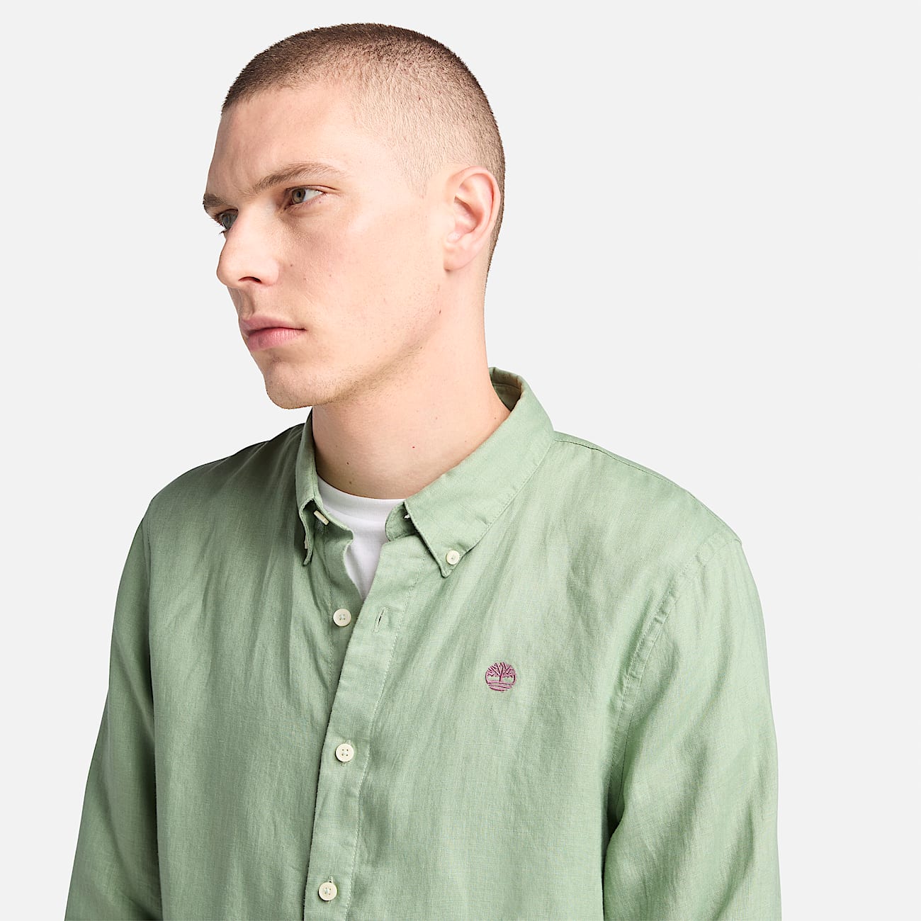 Chemise en lin Mill Brook pour homme en vert - 3