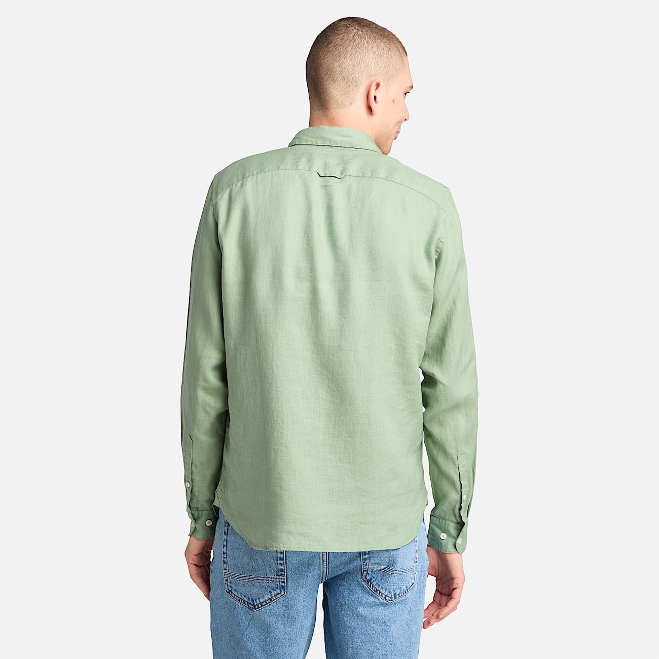 Chemise en lin Mill Brook pour homme en vert - 4