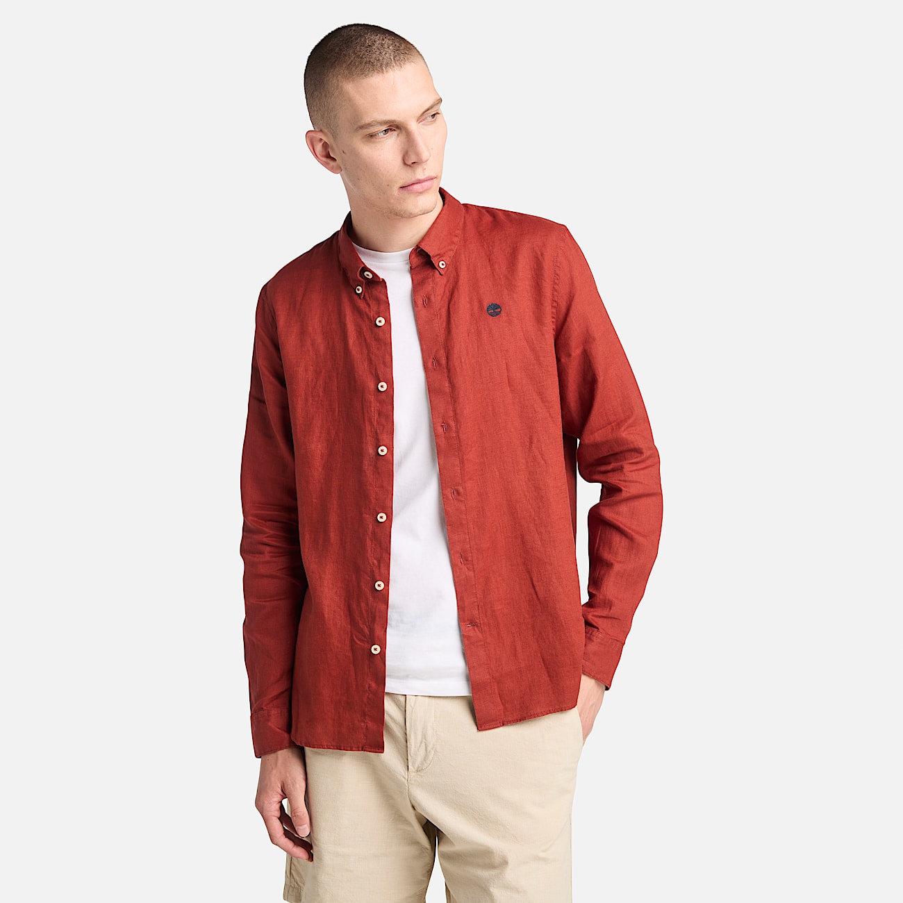 Camisa em Linho Mill Brook para Homem em Vermelho - 1