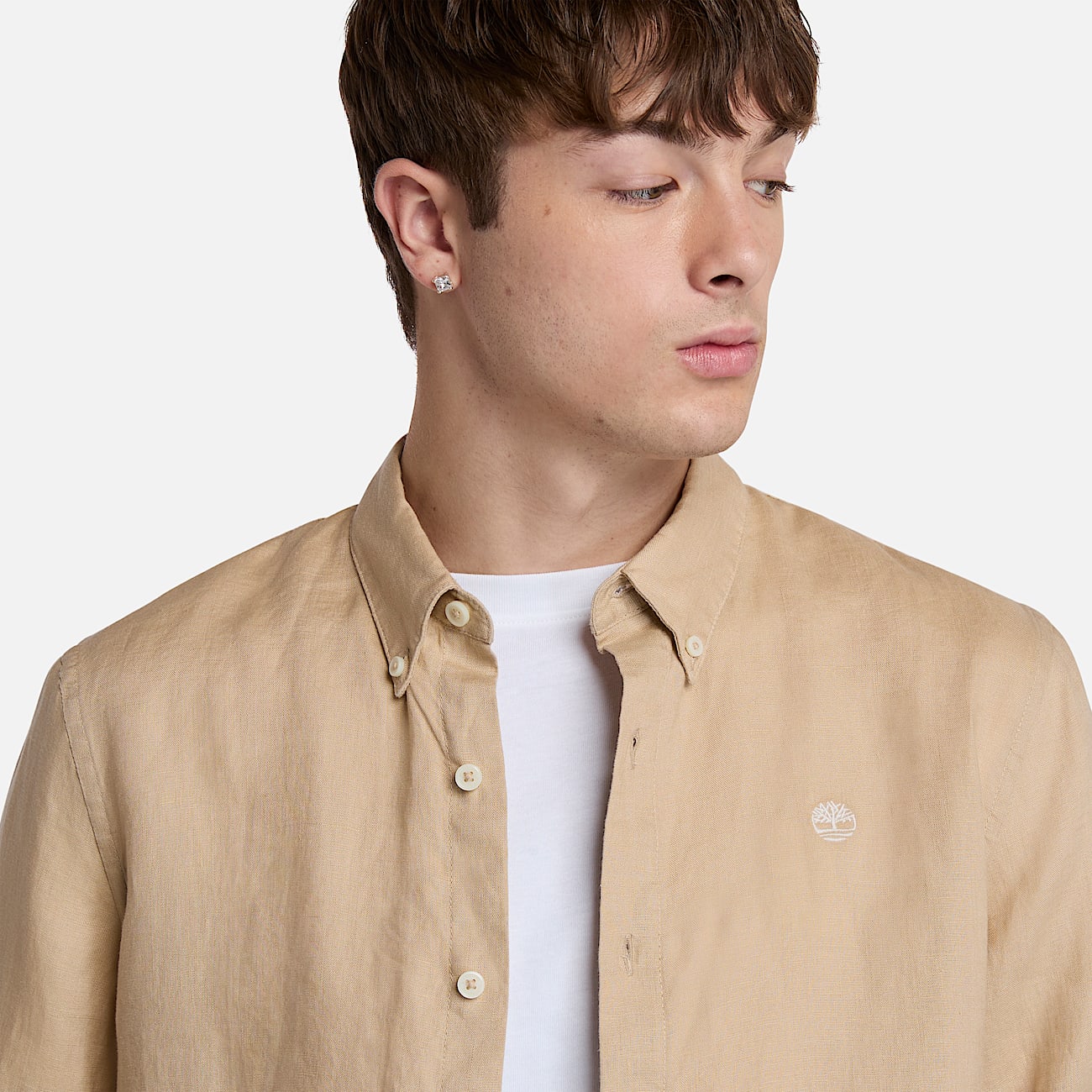 Camicia in Lino Mill Brook da Uomo in beige - 3