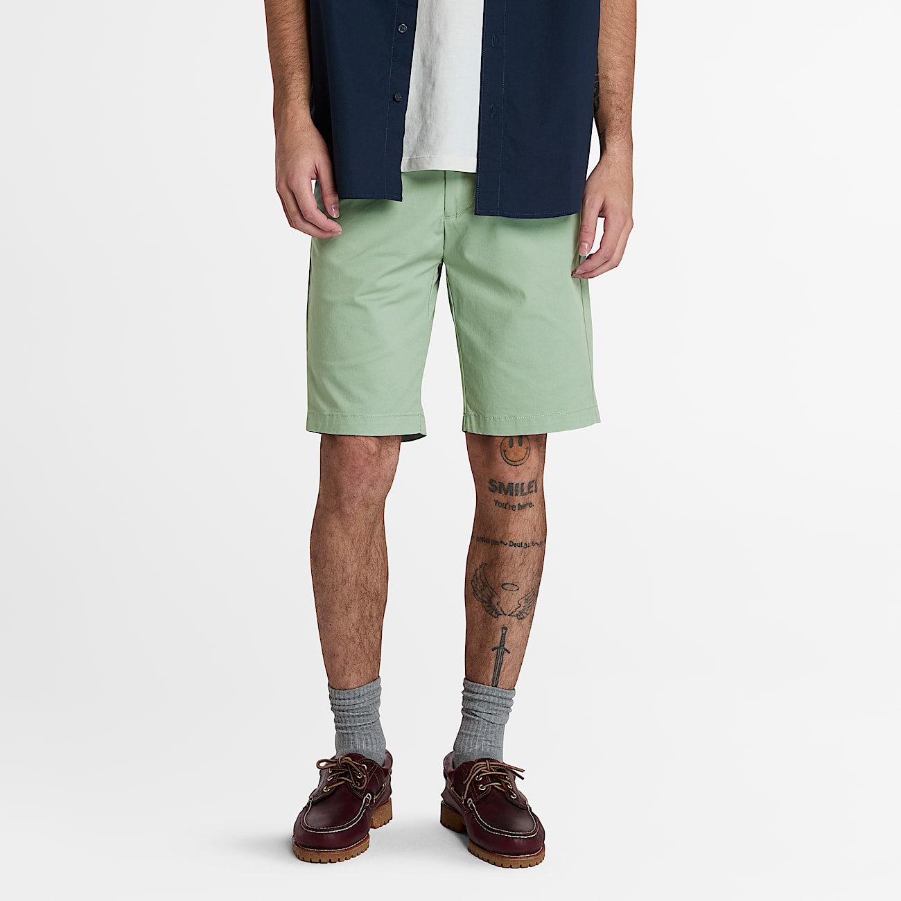 Claremont Chinoshorts aus Twill für Herren in Hellgrün - 1