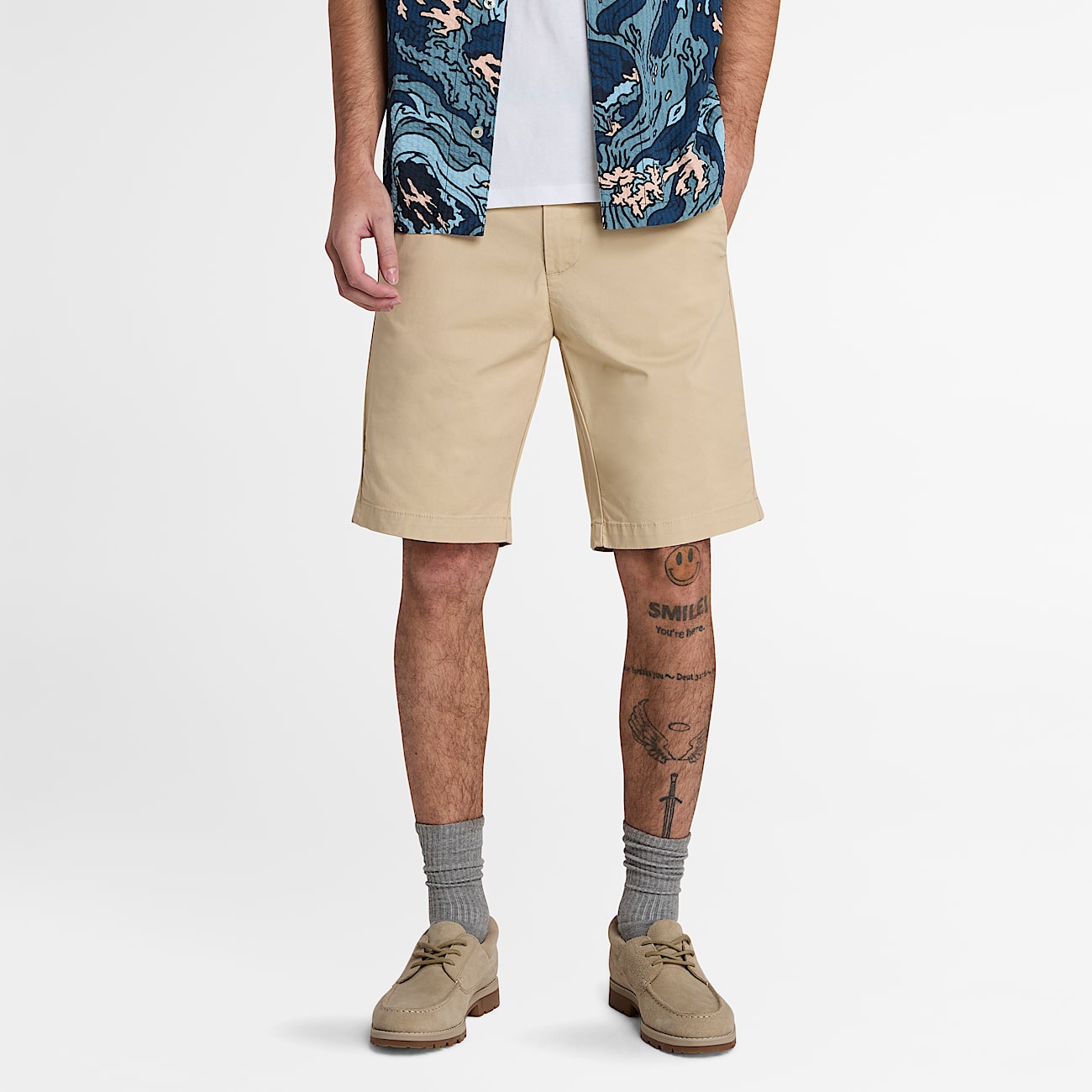 Claremont Twill Chino Short for Men in Beige - 1