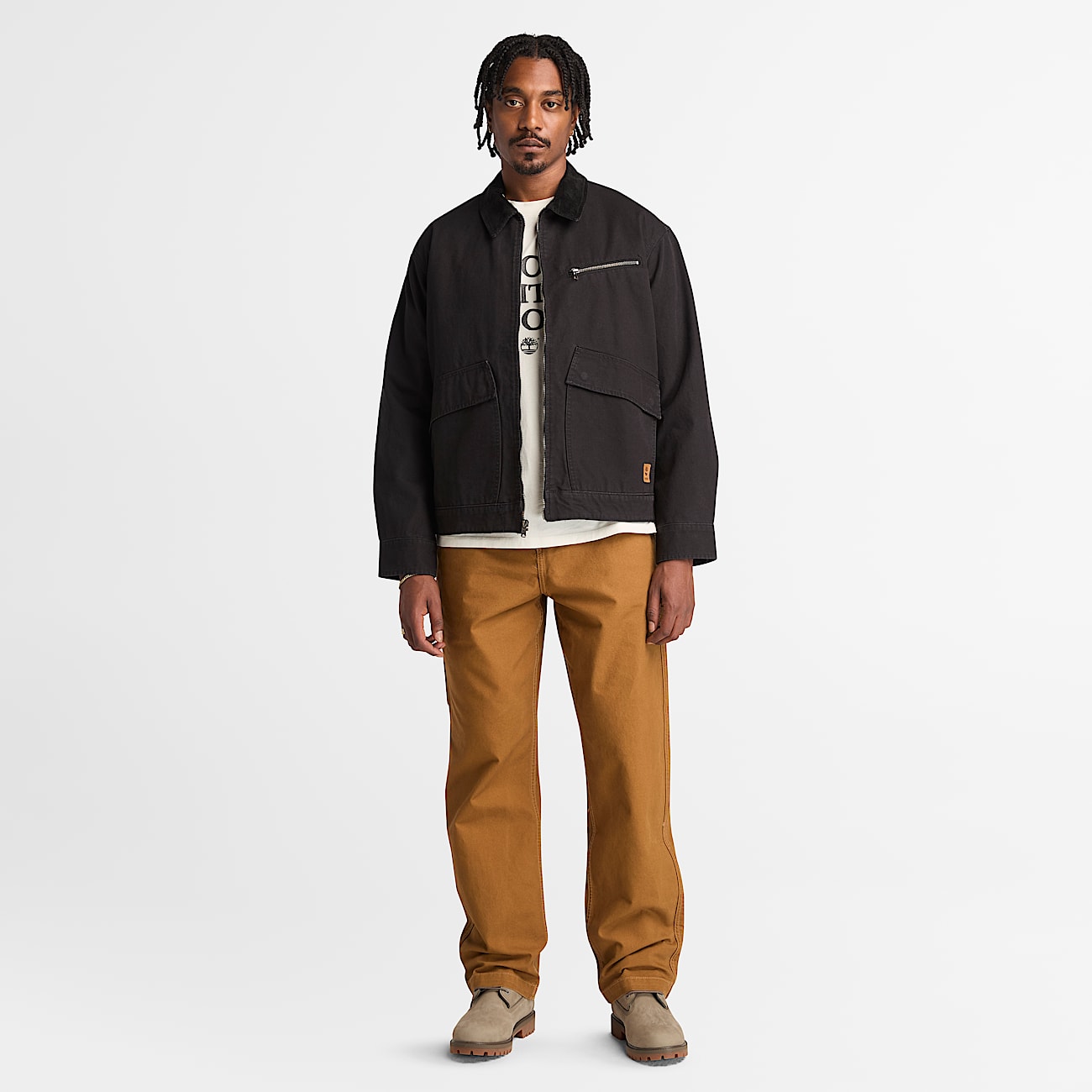 Strafford Washed Canvas Jacket for Men in Black - 4
