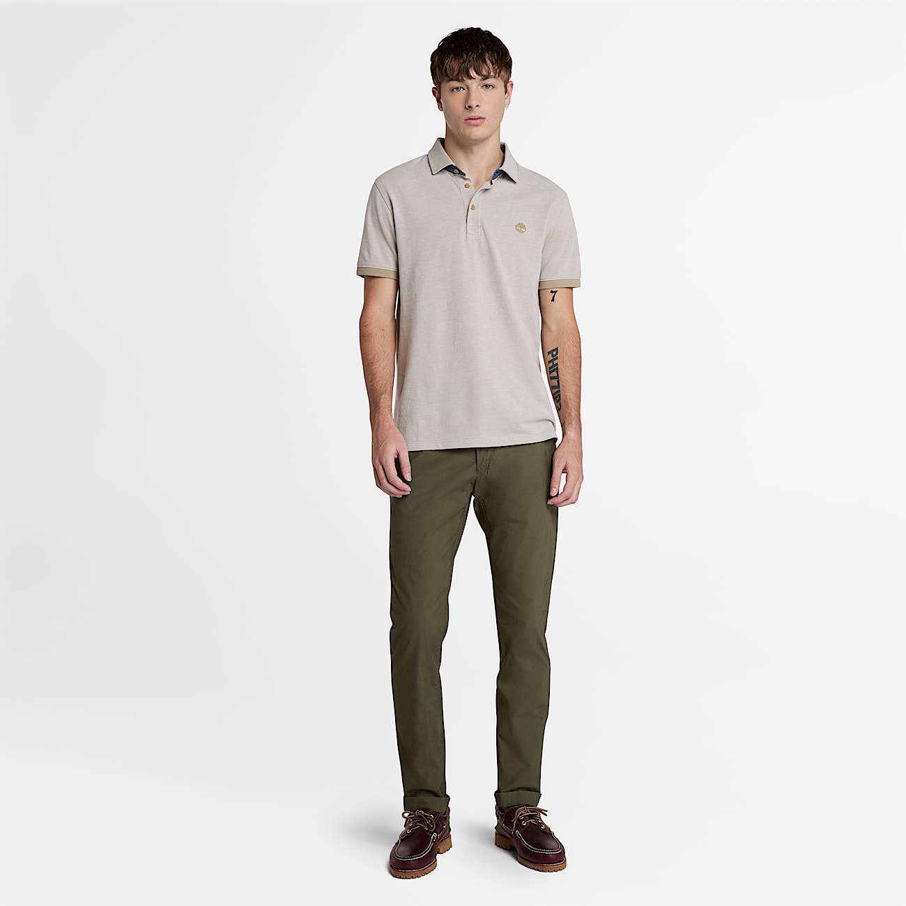 Pantalon chino en popeline Claremont pour homme en vert foncé - 2