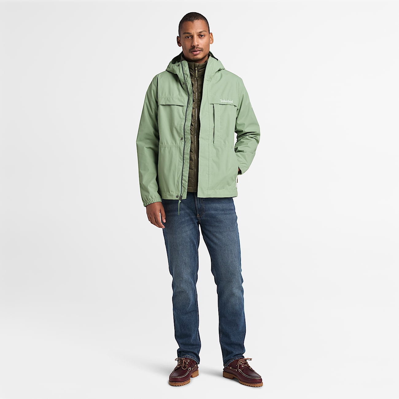 Benton Waterproof Shell Jacket for Men in Green - 2