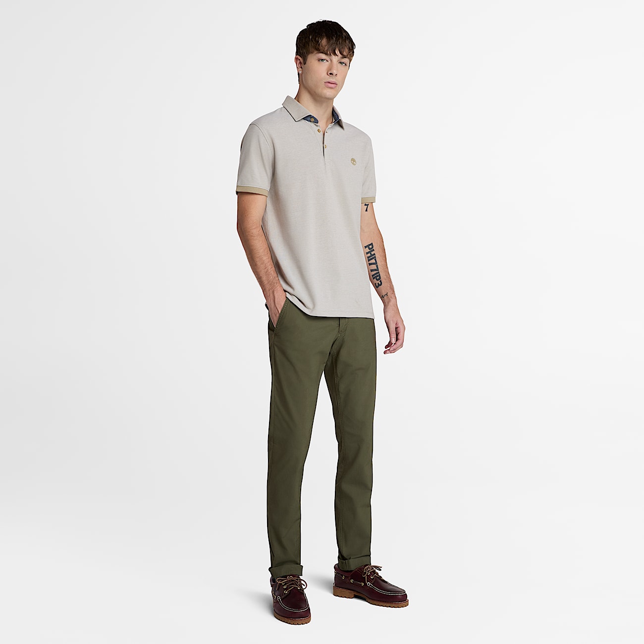 Polo Oxford a Maniche Corte Baboosic Brook da Uomo in beige - 2