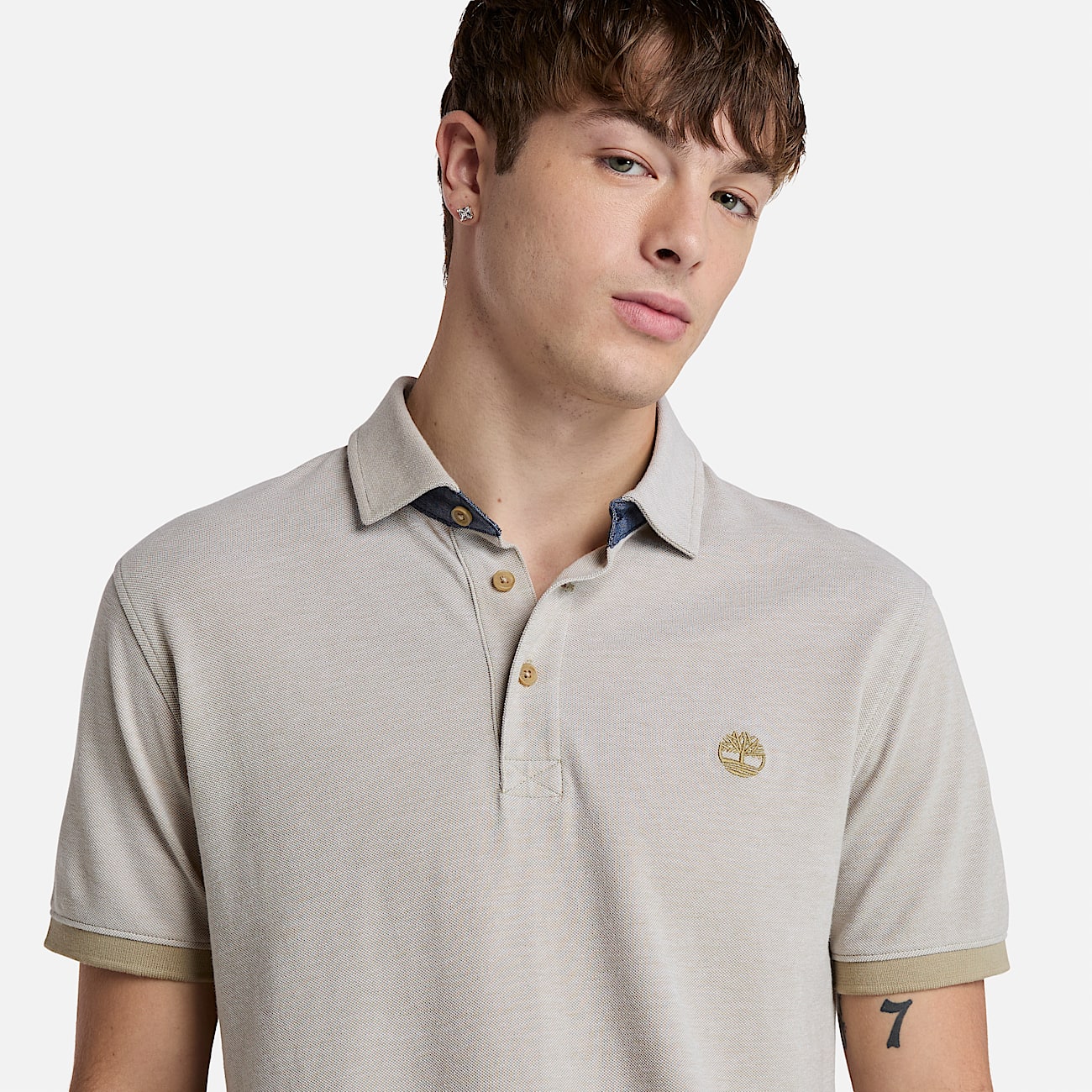 Polo Oxford a Maniche Corte Baboosic Brook da Uomo in beige - 3