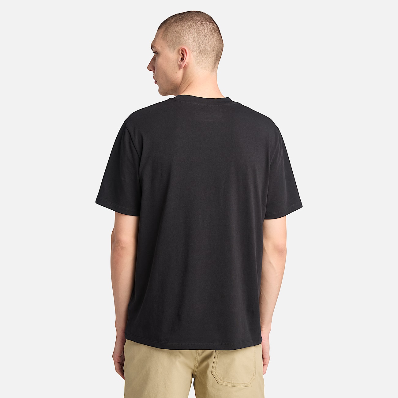 T-Shirt mit Jahreszeiten-Stack-Grafik für Herren in Schwarz