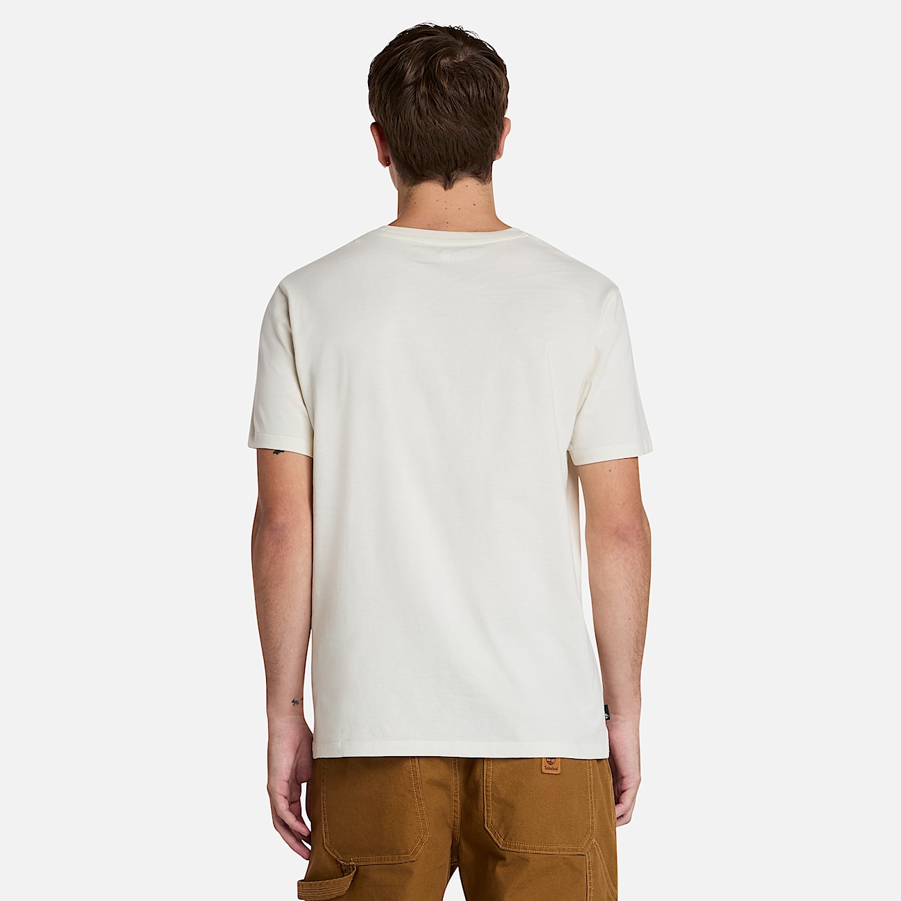 T-shirt con Logo Ovale Grande da Uomo in bianco - 4