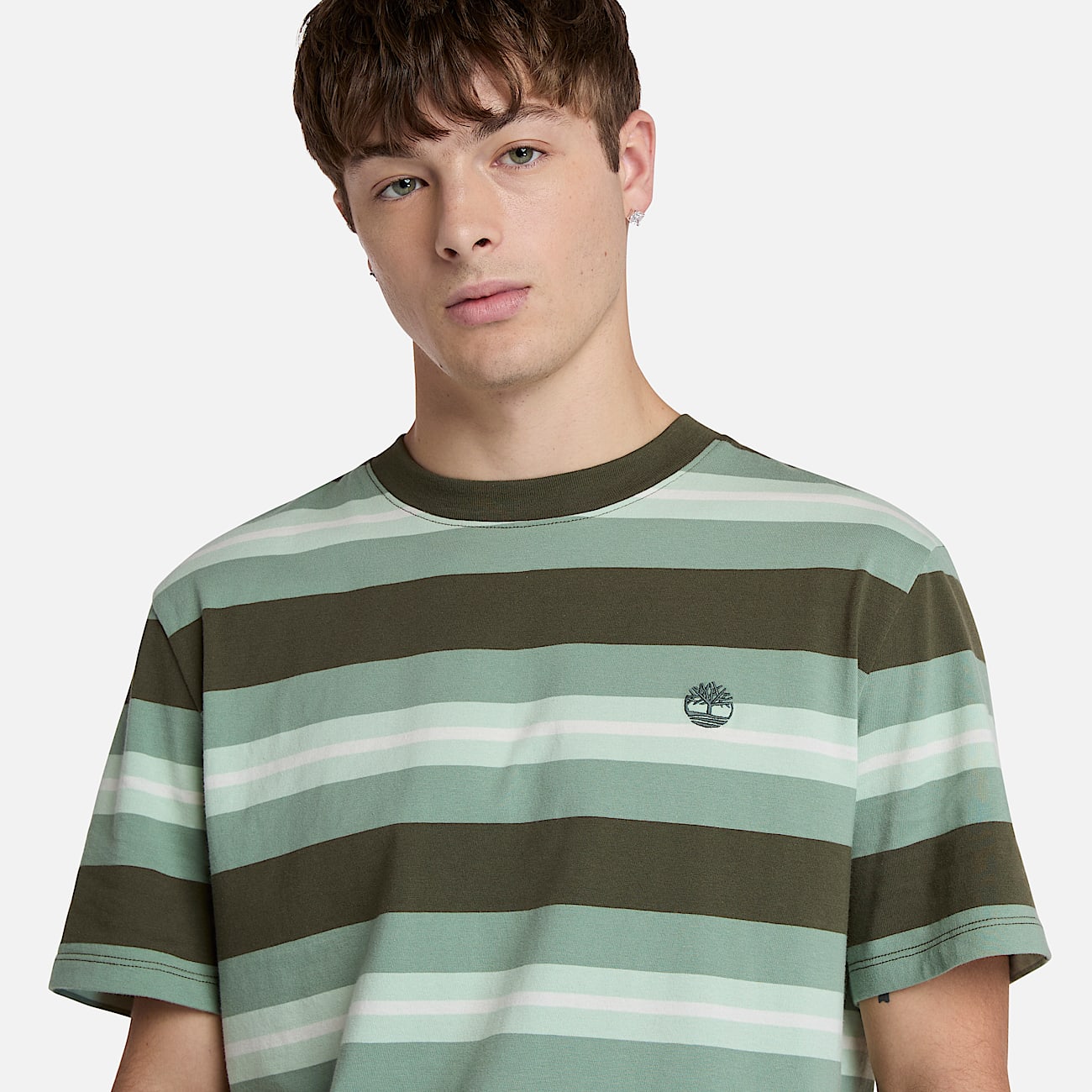 Gestreiftes T-Shirt für Herren in Grün - 3