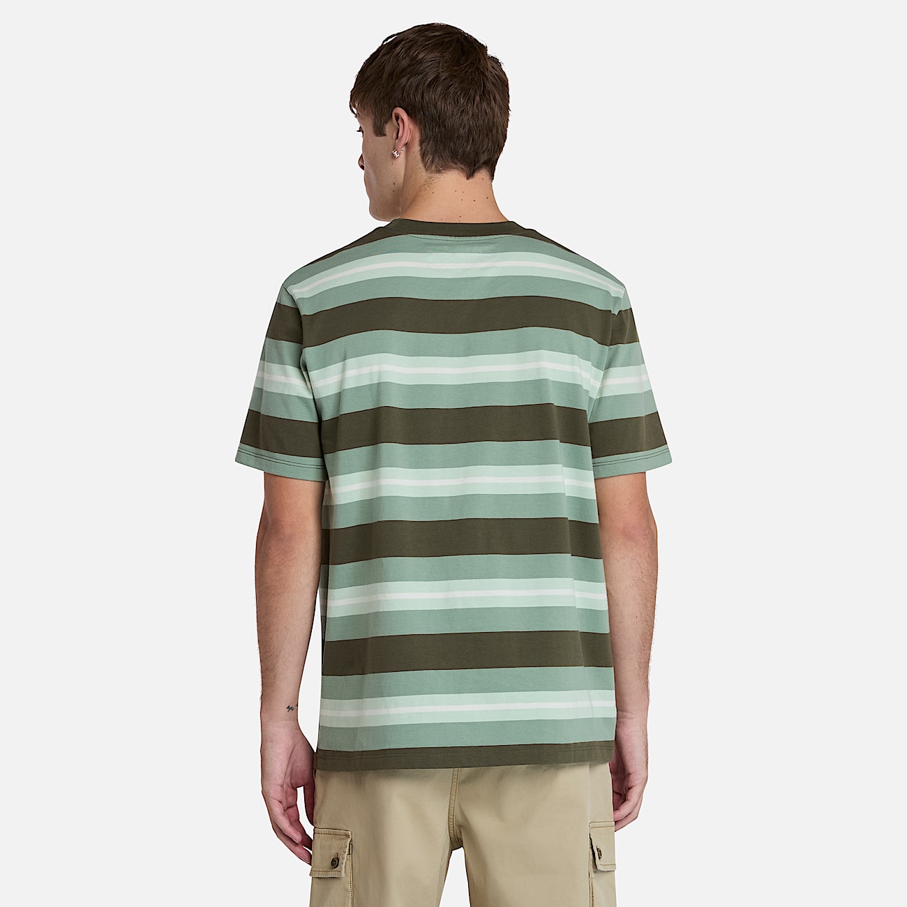 Gestreiftes T-Shirt für Herren in Grün - 4