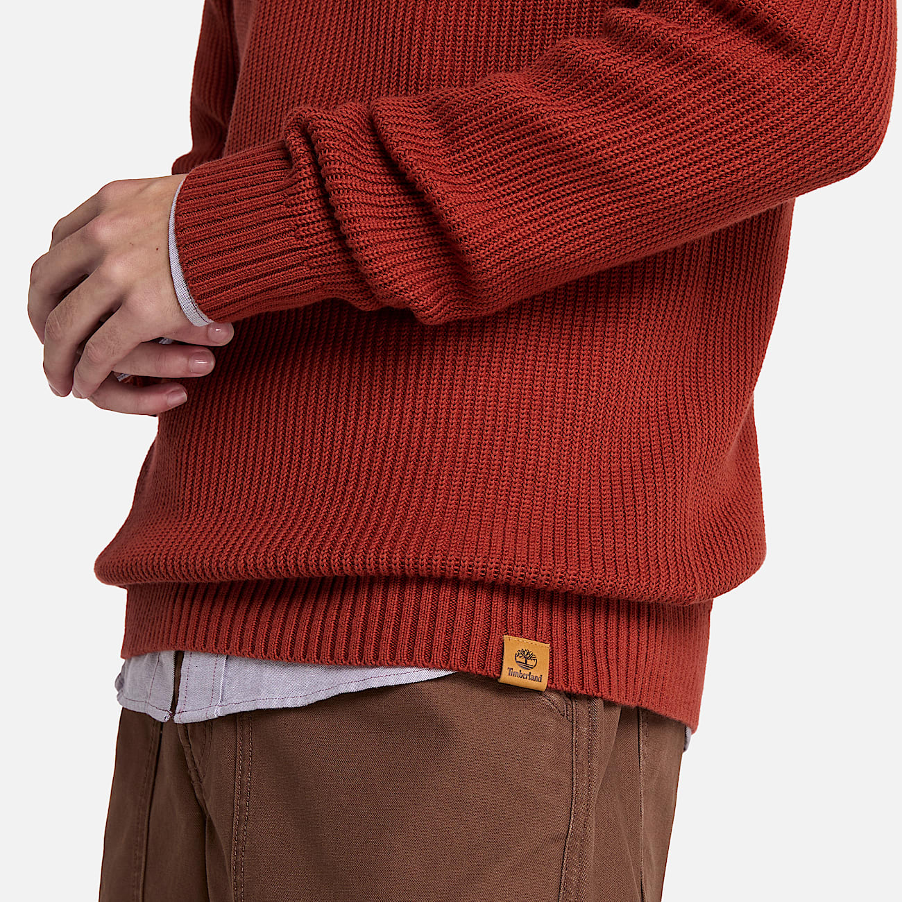 Rippstrickpullover mit Raglanärmeln für Herren in Rot - 3