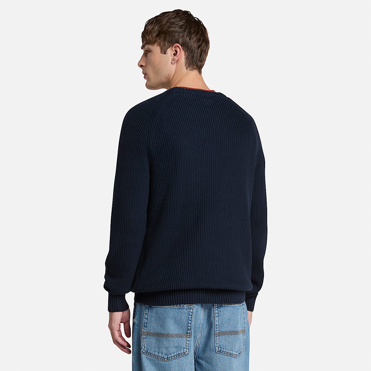 Rippstrickpullover mit Raglanärmeln für Herren in Dunkelblau - 4