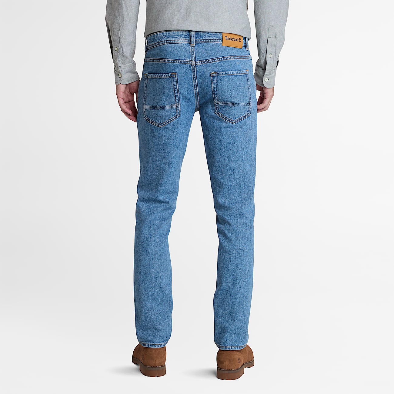 Calças de Ganga Justas Sandown para Homem em azul-claro - 5
