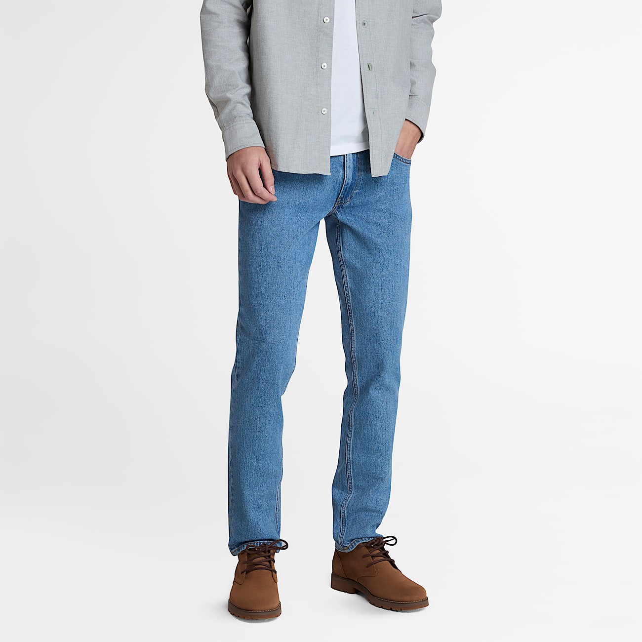 Calças de Ganga Justas Sandown para Homem em azul-claro - 2