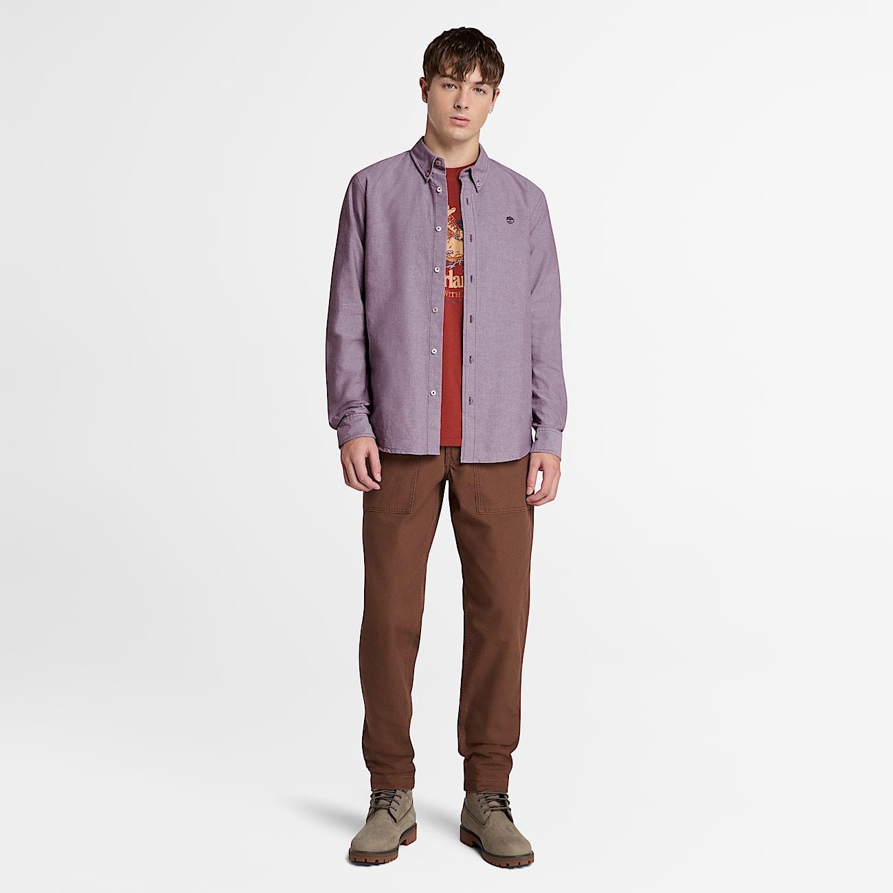 Oxfordhemd für Herren in Violett - 2