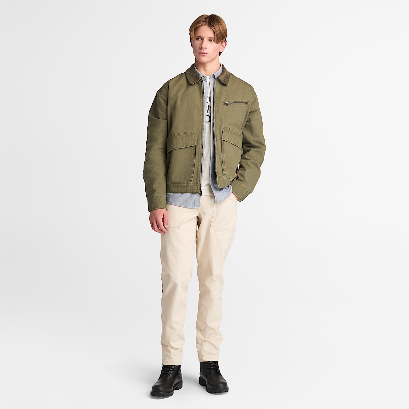 Goffstown Fatigue Broek van gewassen canvas voor heren in ongeverfde stof
