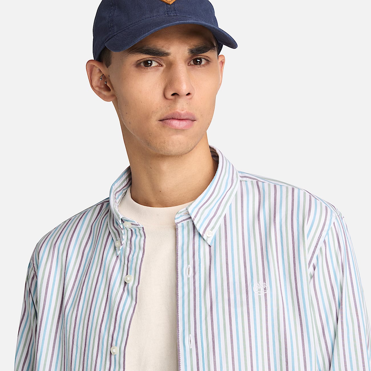 Camisa às Riscas para Homem em branco - 3