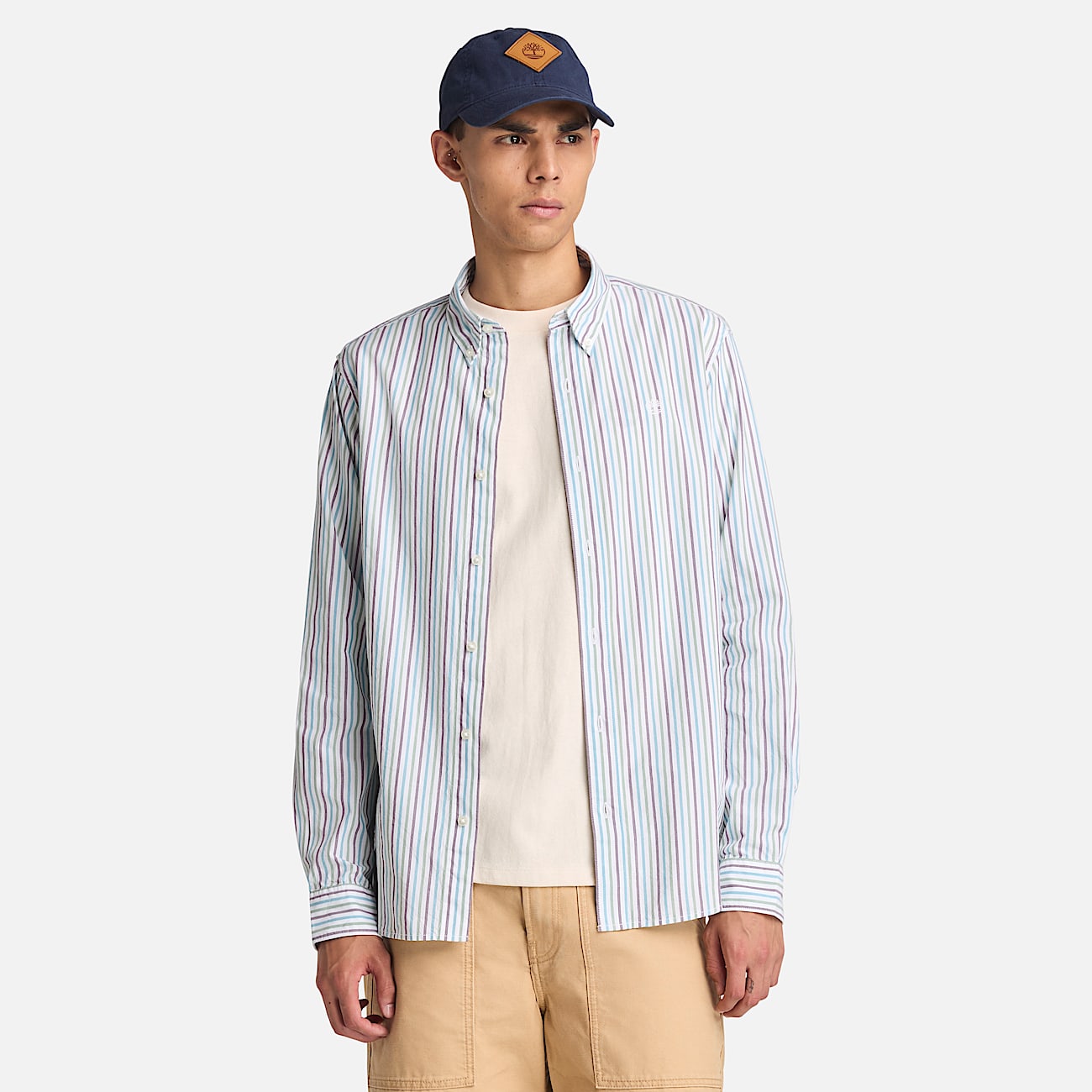 Camisa às Riscas para Homem em branco - 1