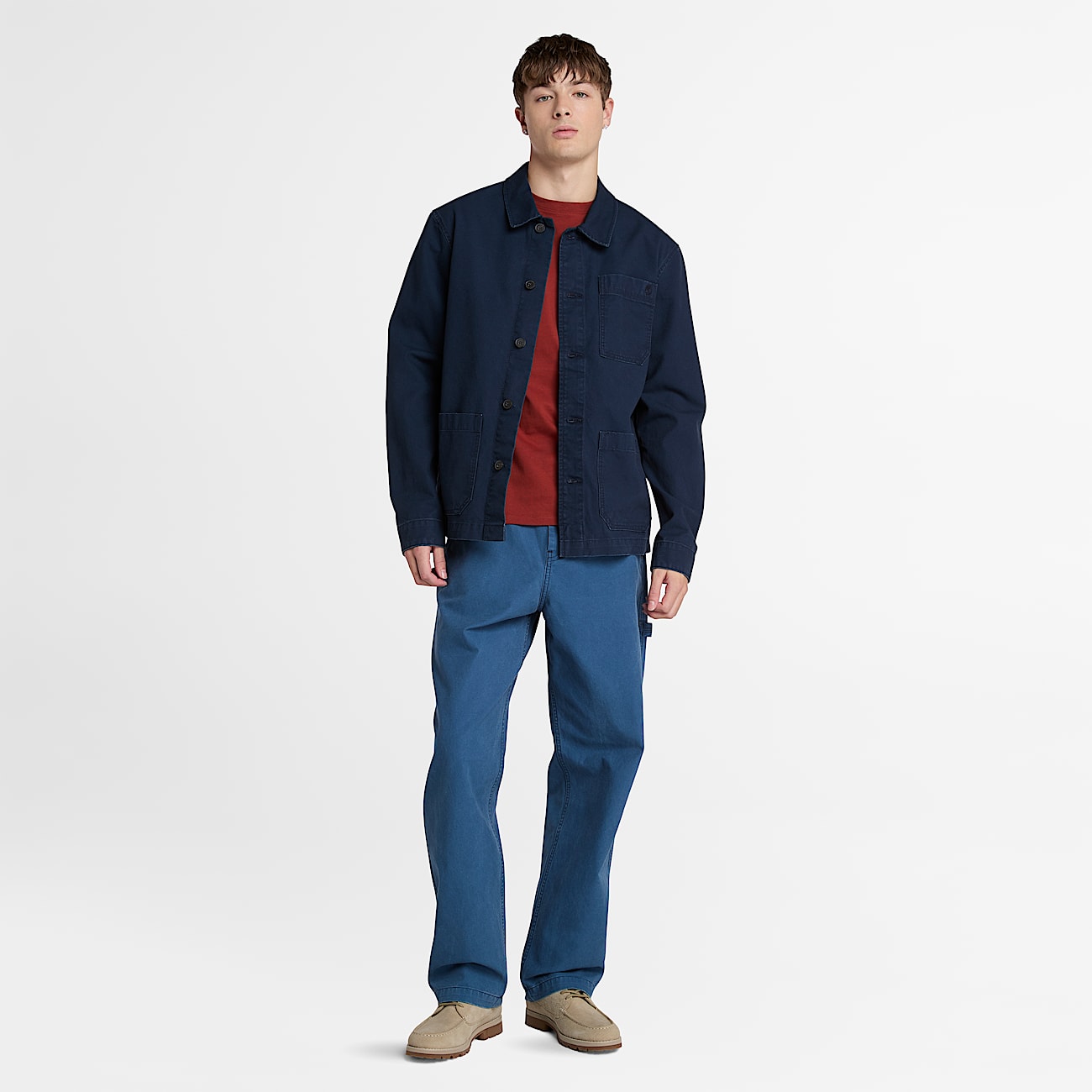 Pantalones de estilo carpintero de lona lavada Rindge para hombre en azul oscuro - 3