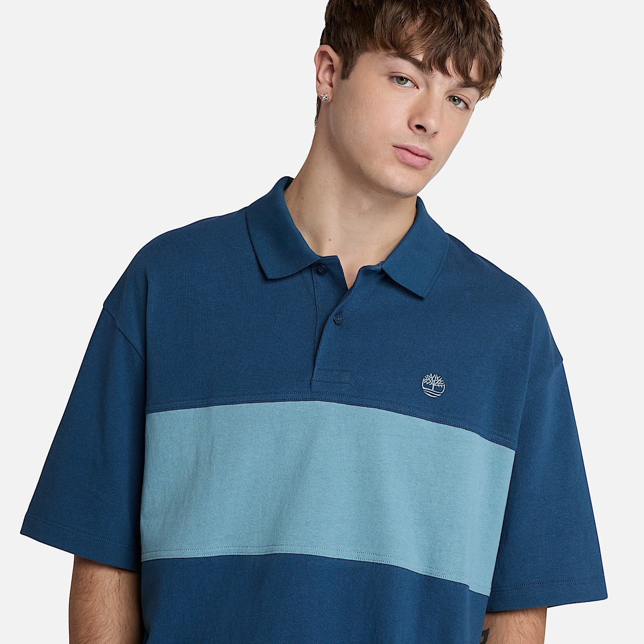 Polo de rugby color-block pour homme en bleu foncé - 3