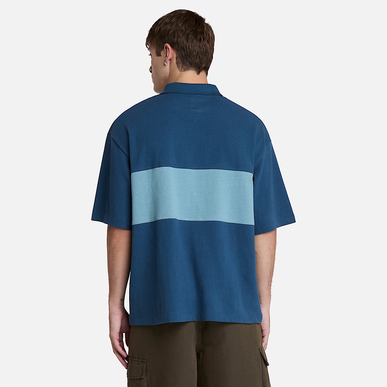 Polo de rugby color-block pour homme en bleu foncé - 4