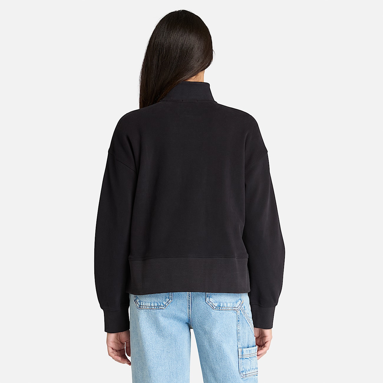 Lush sweatshirt met kwartrits voor dames in zwart - 4
