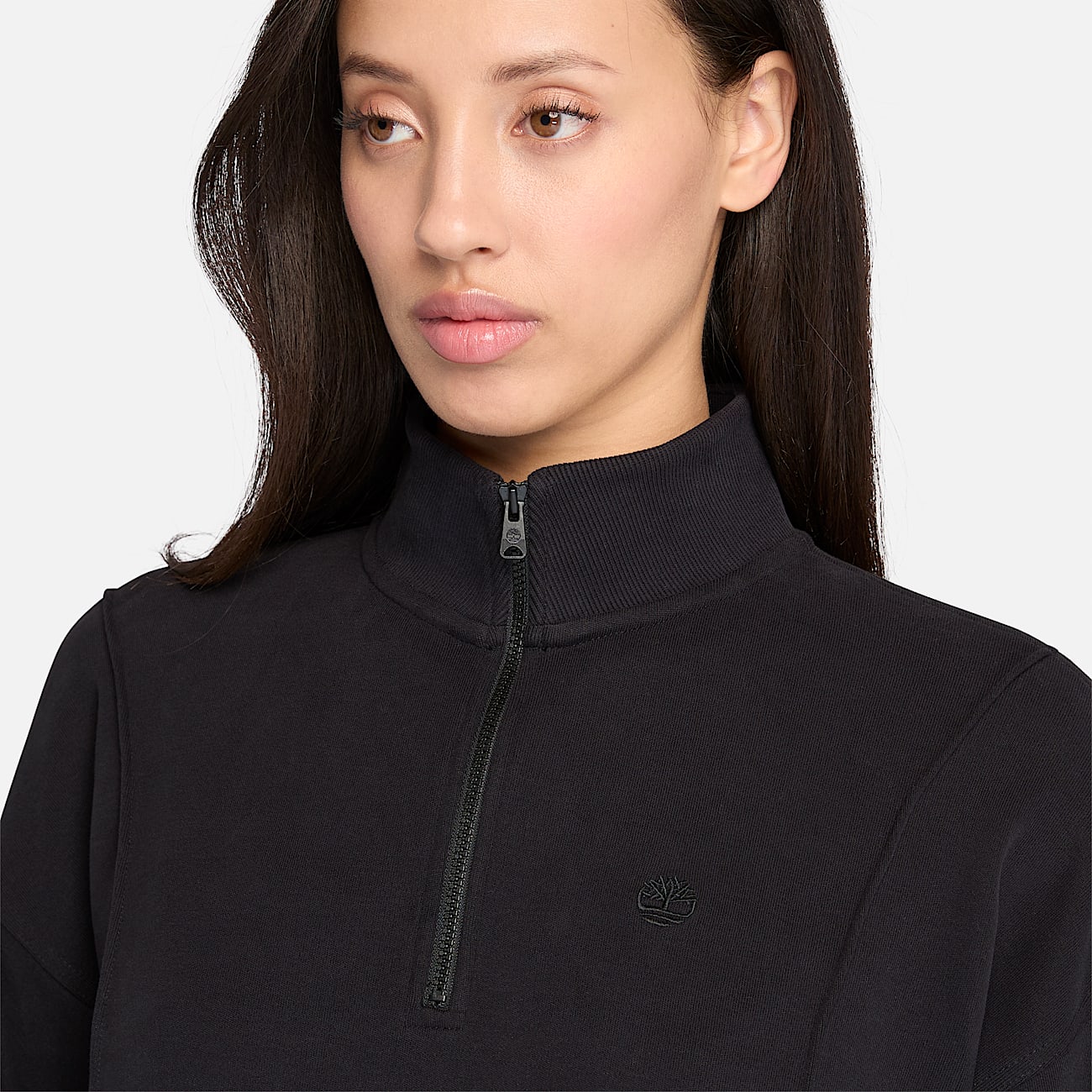 Lush sweatshirt met kwartrits voor dames in zwart - 3