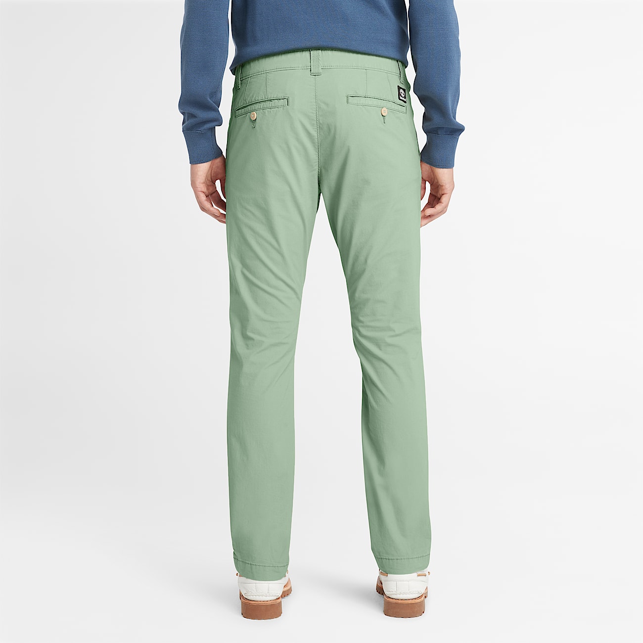 Claremont Chinobroek van popeline voor heren in groen - 4
