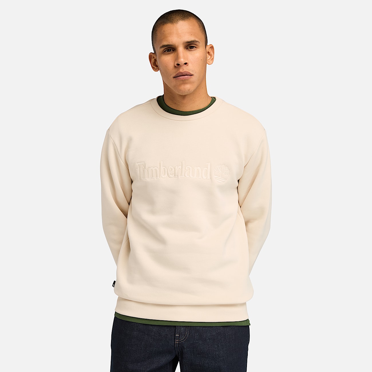 Hampton Crew Neck Sweatshirt for Men in Light Beige - 1