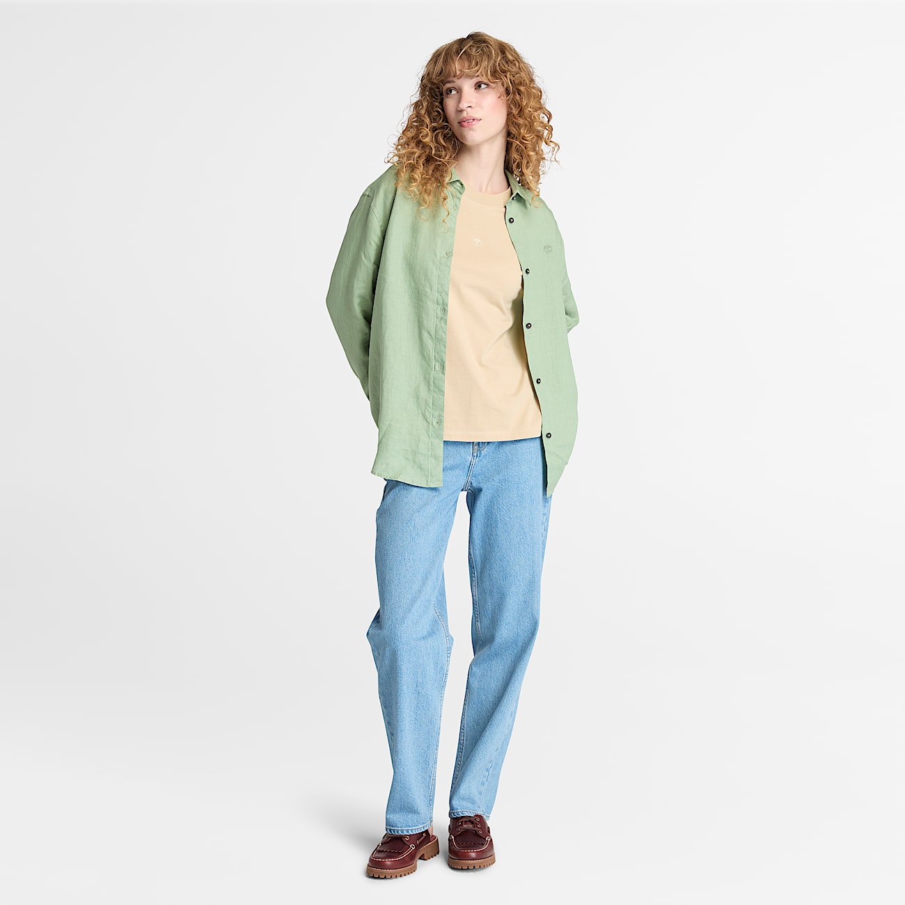 Linen Shirt for Women in Green