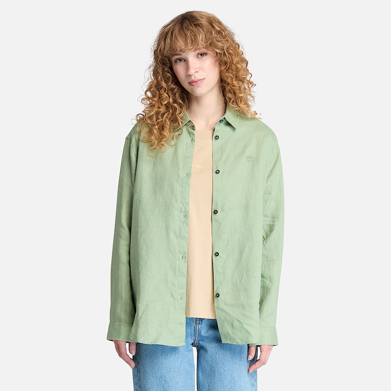 Linen Shirt for Women in Green