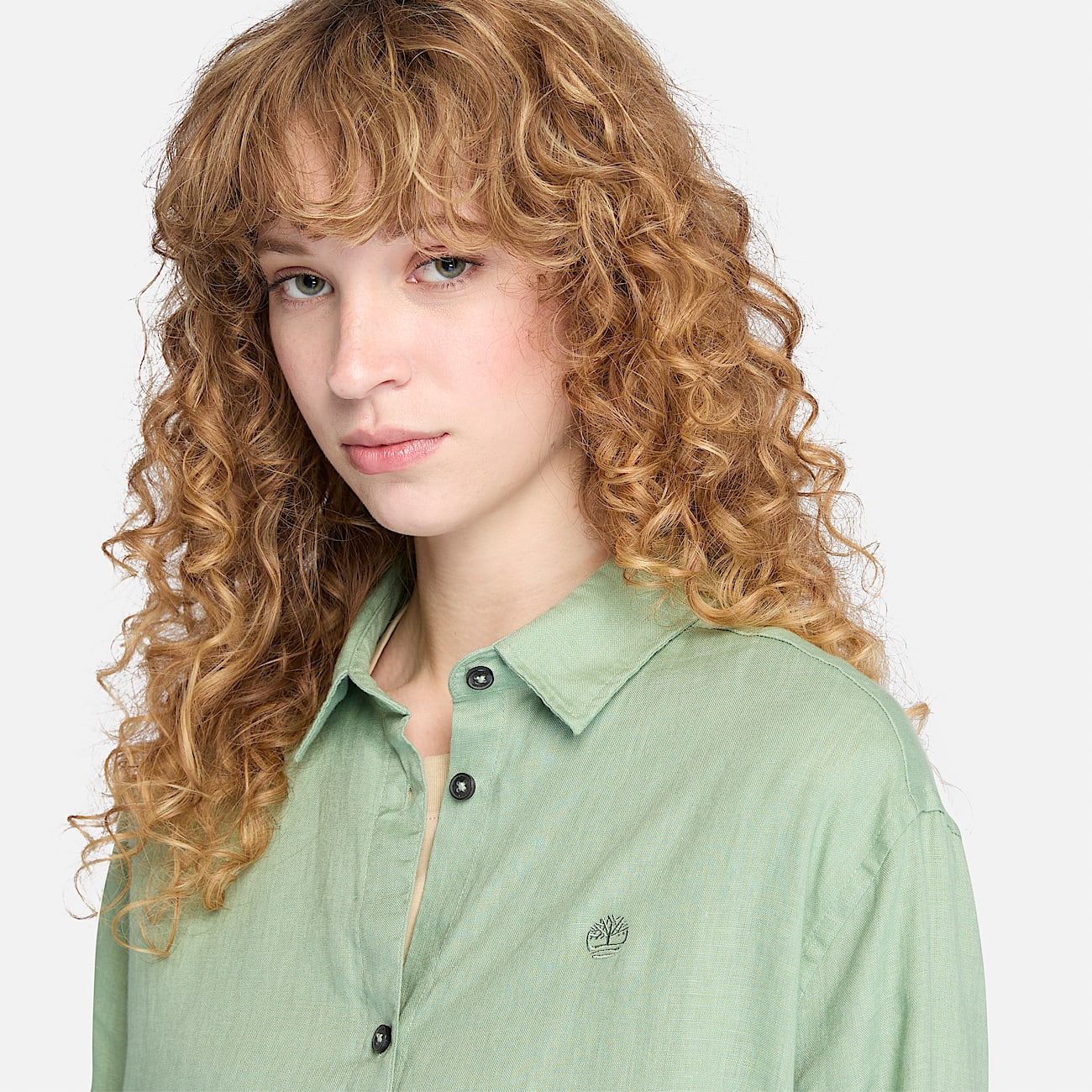 Linen Shirt for Women in Green